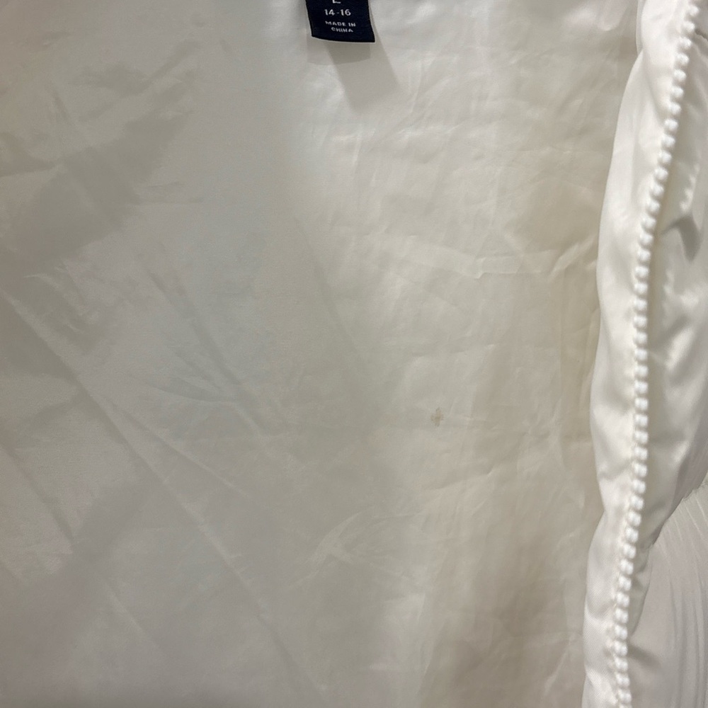 Lands End Women’s Full Zip Down Filled Puffer Vest Size Large Winter White EUC - Picture 9 of 9